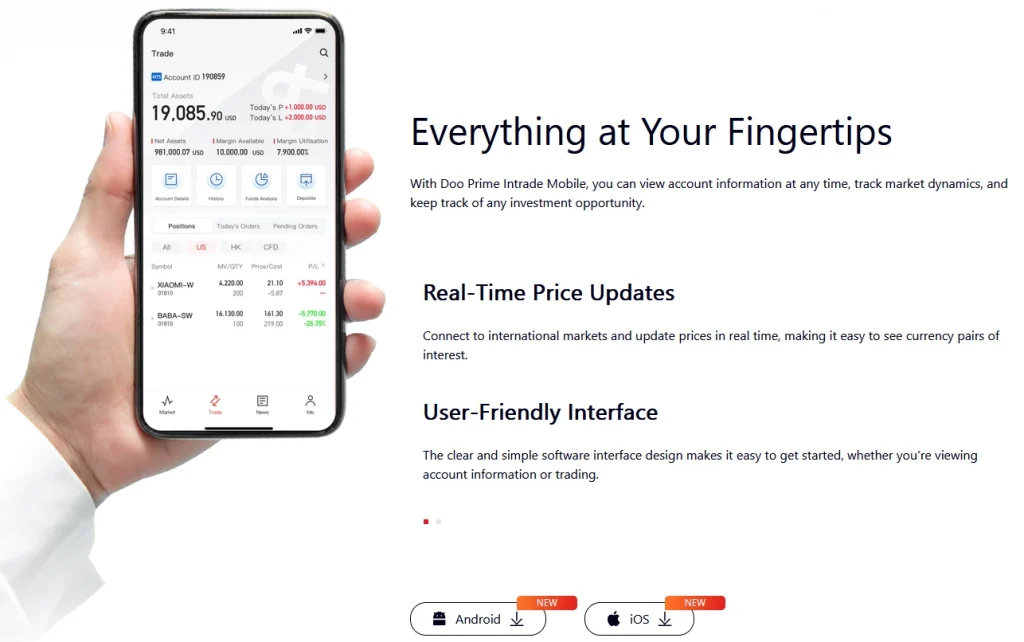 Mobile Trading with InTrade doo prime